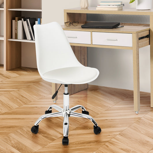 IDMarket - Sedie da scrivania scandinavo bianco con rotelle SARA