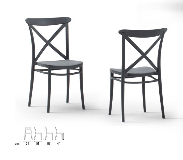 Set 4 sedie da esterno Antracite,  ZZNLF6080