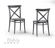 Set 4 sedie da esterno Antracite,  ZZNLF6080