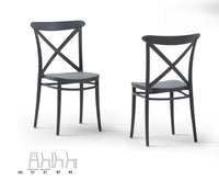 Set 4 sedie da esterno Antracite,  ZZNLF6080