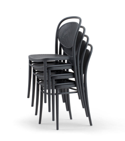 4 sedie con schienale e seduta in resina forata  Antracite, ZZNLF6090