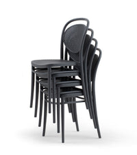 4 sedie con schienale e seduta in resina forata Tortora, ZZNLF6091