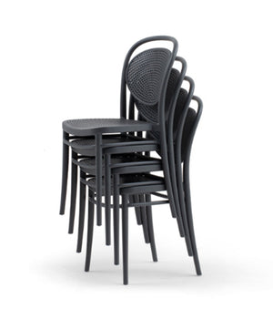 4 sedie con schienale e seduta in resina forata Tortora, ZZNLF6091