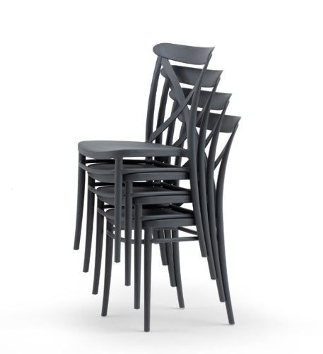 Set 4 sedie da esterno Antracite,  ZZNLF6080