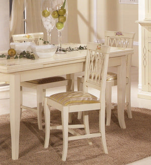 Set 2 sedie legno laccato avorio pennellato con decori