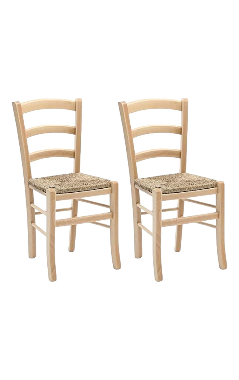 Set 02 sedie in legno massello finitura anilina trasparente/paglia - Mobili 2G