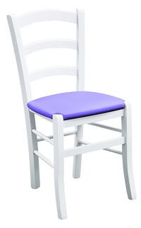 Set 2 sedie legno massello bianco seduta imbottita lilla - Mobili 2G