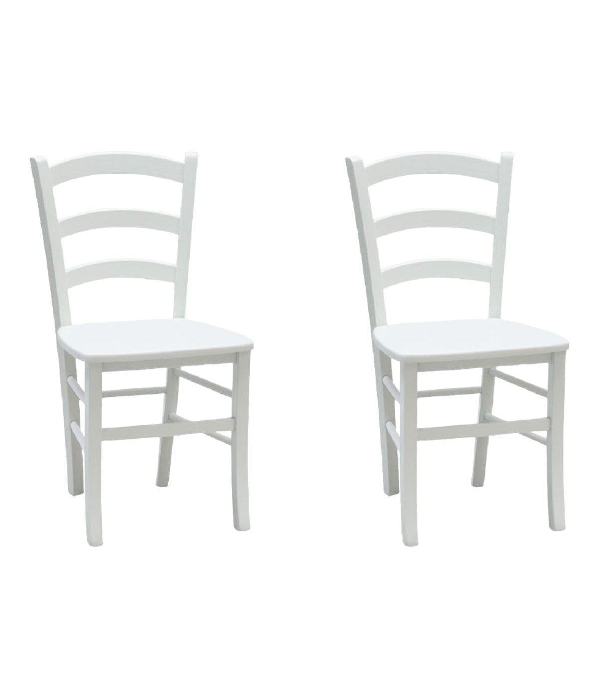 Set 2 sedie shabby campagnola legno laccato bianco (1001) - Mobili 2G