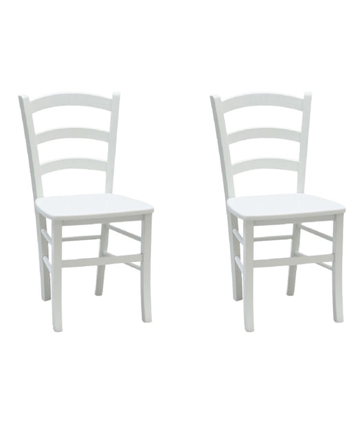 Set 2 sedie shabby campagnola legno laccato bianco (1001) - Mobili 2G