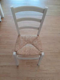 Set 02 sedie in legno massello finitura anilina bianco/paglia - Mobili 2G