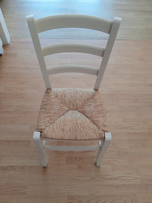 Set 02 sedie in legno massello finitura anilina bianco/paglia - Mobili 2G