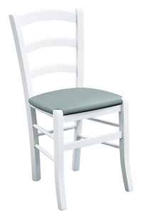 Set 2 sedie legno massello bianco seduta imbottita grigio - Mobili 2G