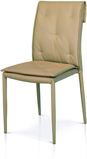 Set 4 sedie ecopelle trapuntate colore tortora 44x41 h.91