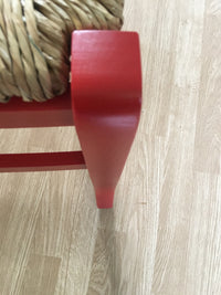 Set 02 sedie in legno massello finitura anilina rossa/paglia - Mobili 2G