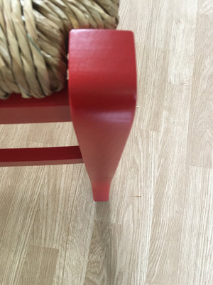 Set 02 sedie in legno massello finitura anilina rossa/paglia - Mobili 2G