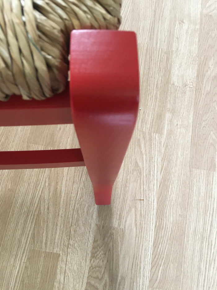 Set 02 sedie in legno massello finitura anilina rossa/paglia - Mobili 2G