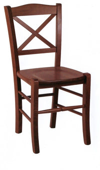 Set 2 sedie croce legno tinta noce seduta legno (760) - Mobili 2G