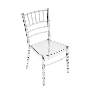 Set 4 sedie in polipropilene trasparente misure l.44,5 h.89 p.50,5 hs.45