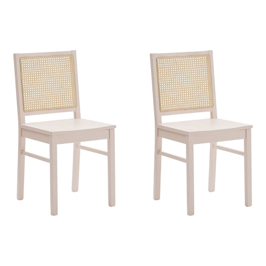 Set 2 sedie paglia di vienna in legno rosa seduta legno - Mobili 2G