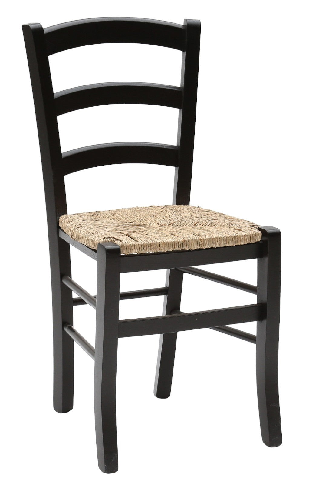 Set 02 sedie in legno massello finitura anilina nero/paglia - Mobili 2G