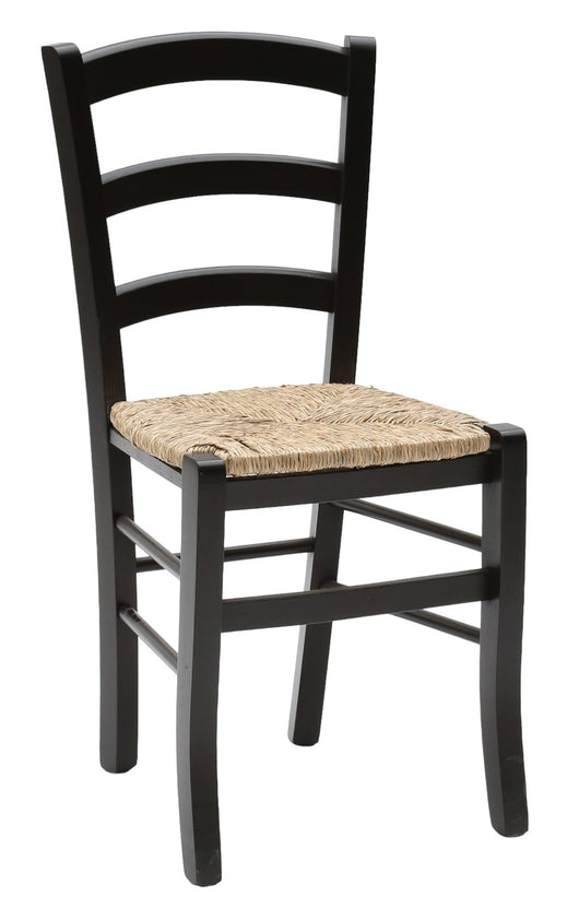 Set 02 sedie in legno massello finitura anilina nero/paglia - Mobili 2G