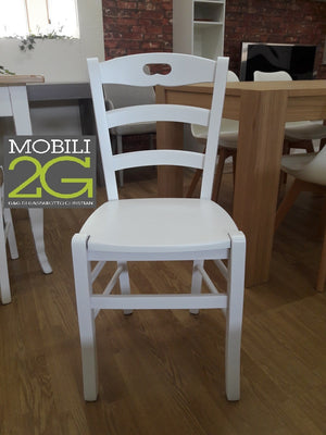 Set 2 sedie shabby impugnatura legno laccato bianco (1002) - Mobili 2G