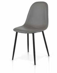 Set 04 sedie moderne in ecopelle colore grigio misura 43x55 h.86