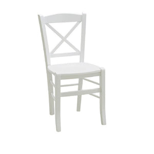 Set 2 sedie shabby in faggio laccata bianca con seduta in legno di faggio (751) - Mobili 2G