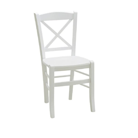 Set 2 sedie shabby in faggio laccata bianca con seduta in legno di faggio (751) - Mobili 2G