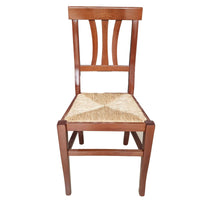 set 2 sedie tre stecche legno seduta paglia tinta noce (595) - Mobili 2G