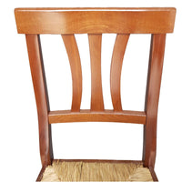 set 2 sedie tre stecche legno seduta paglia tinta noce (595) - Mobili 2G