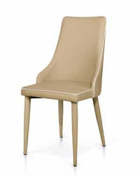 Set 4 sedie ecopelle tortora con bordo bianco 45x42 h.95