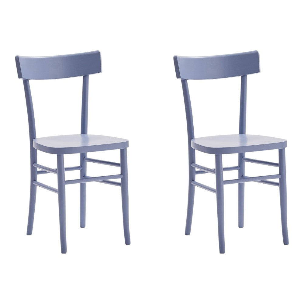 Set 2 sedie shabby chic in legno blu seduta legno - Mobili 2G