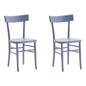Set 2 sedie shabby chic in legno blu seduta legno - Mobili 2G