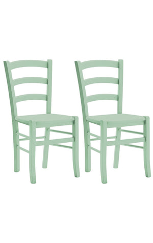 Set 2 sedie shabby in legno laccato verde seduta legno - Mobili 2G