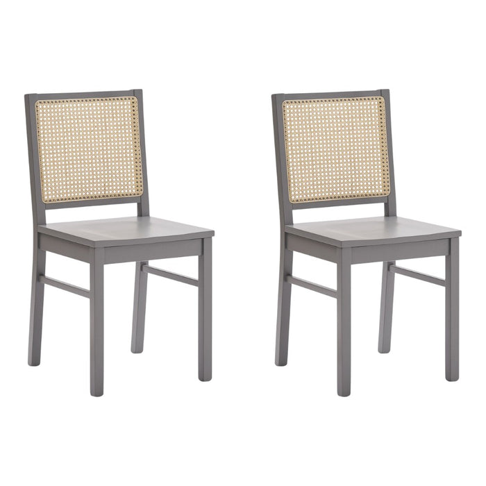 Set 2 sedie paglia di vienna in legno grigio seduta legno - Mobili 2G