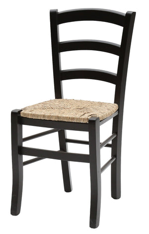 Set 02 sedie in legno massello finitura anilina nero/paglia - Mobili 2G