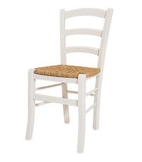 Set 02 sedie in legno massello finitura anilina bianco/paglia - Mobili 2G