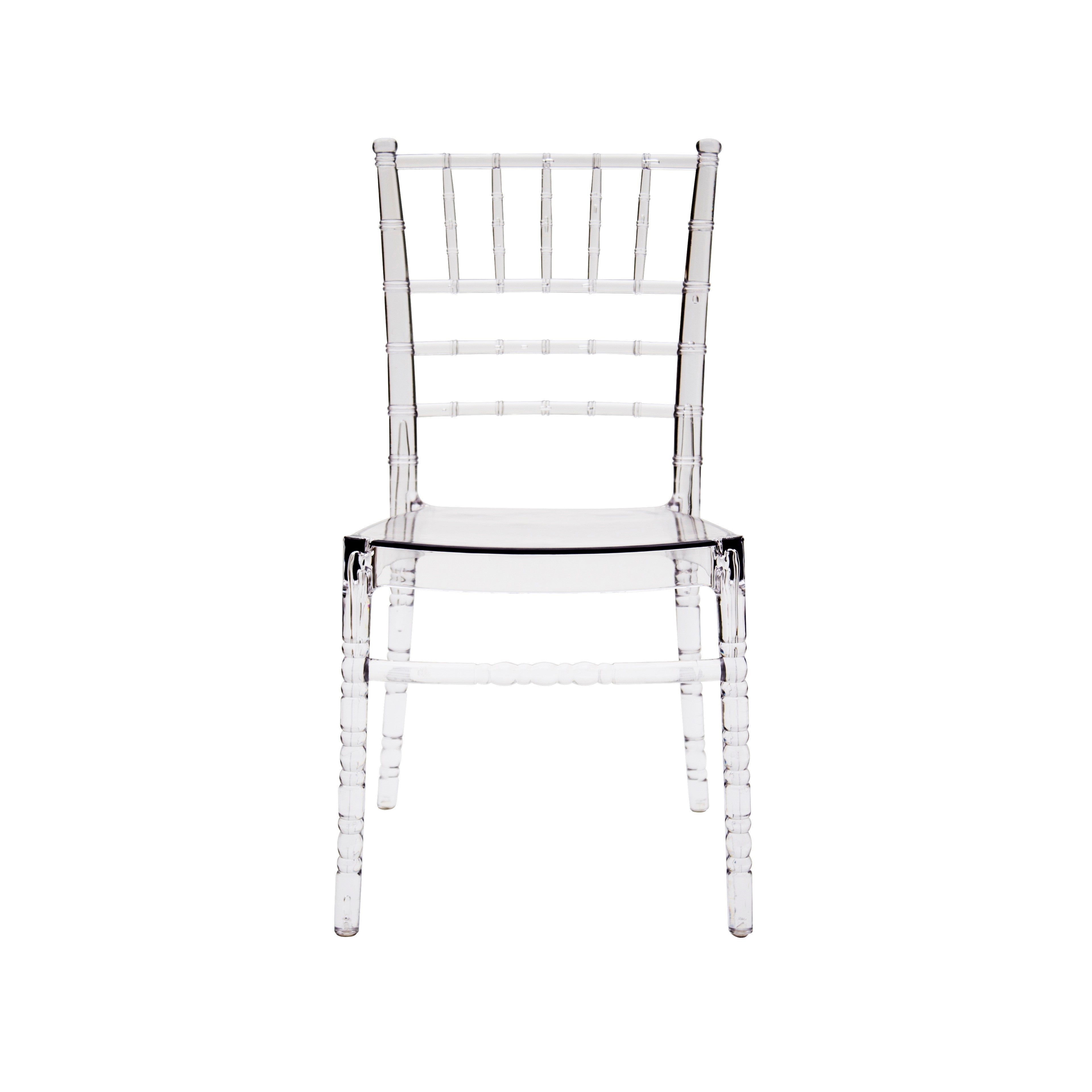 Set 4 sedie in polipropilene trasparente misure l.44,5 h.89 p.50,5 hs.45