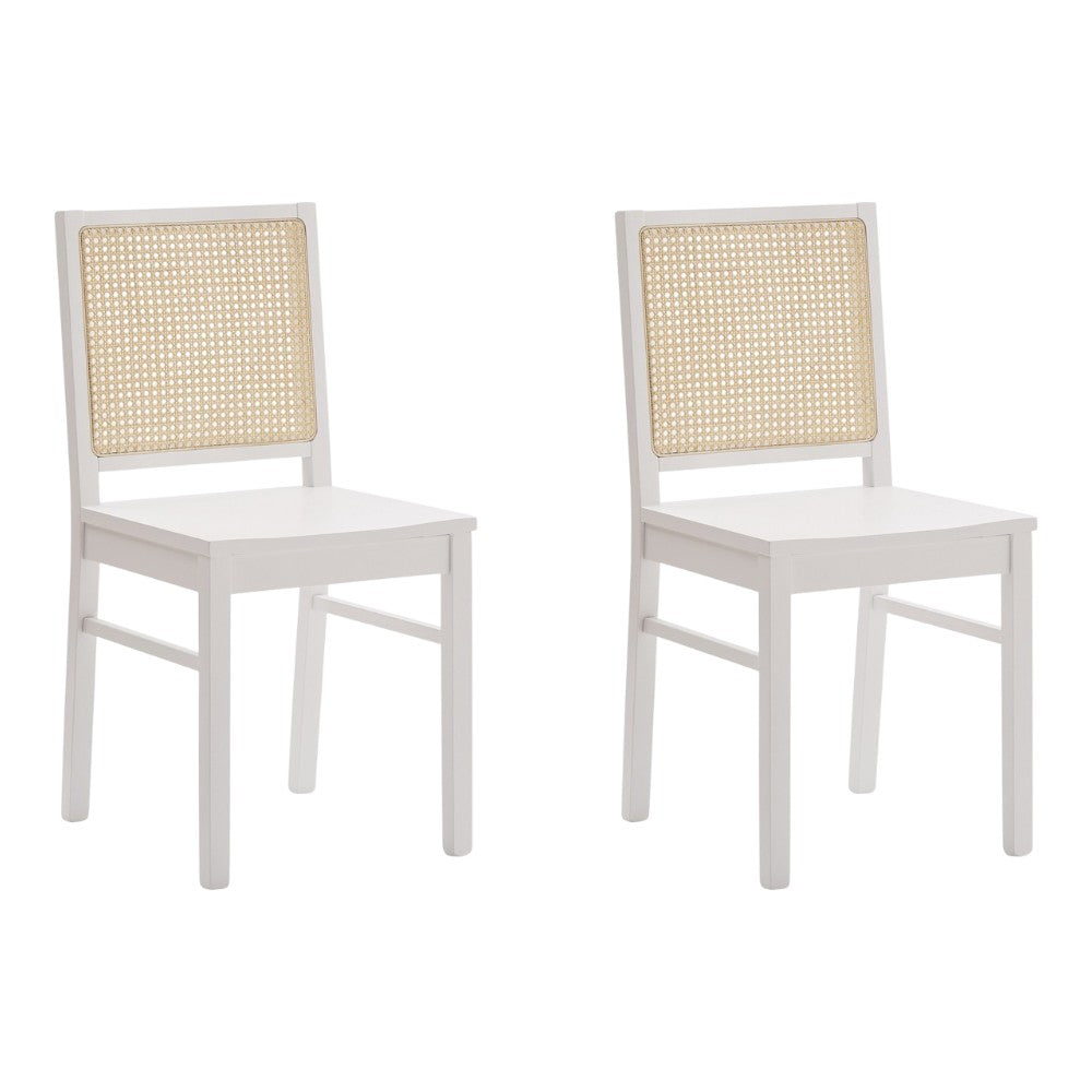 Set 2 sedie paglia di vienna in legno bianco seduta legno - Mobili 2G