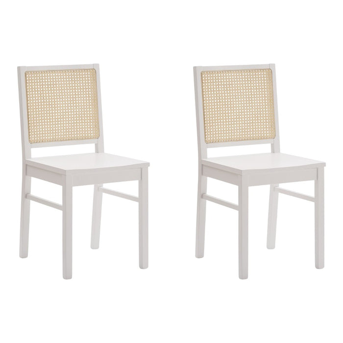 Set 2 sedie paglia di vienna in legno bianco seduta legno - Mobili 2G