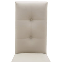 Set 2 sedie in ecopelle beige con bottoni