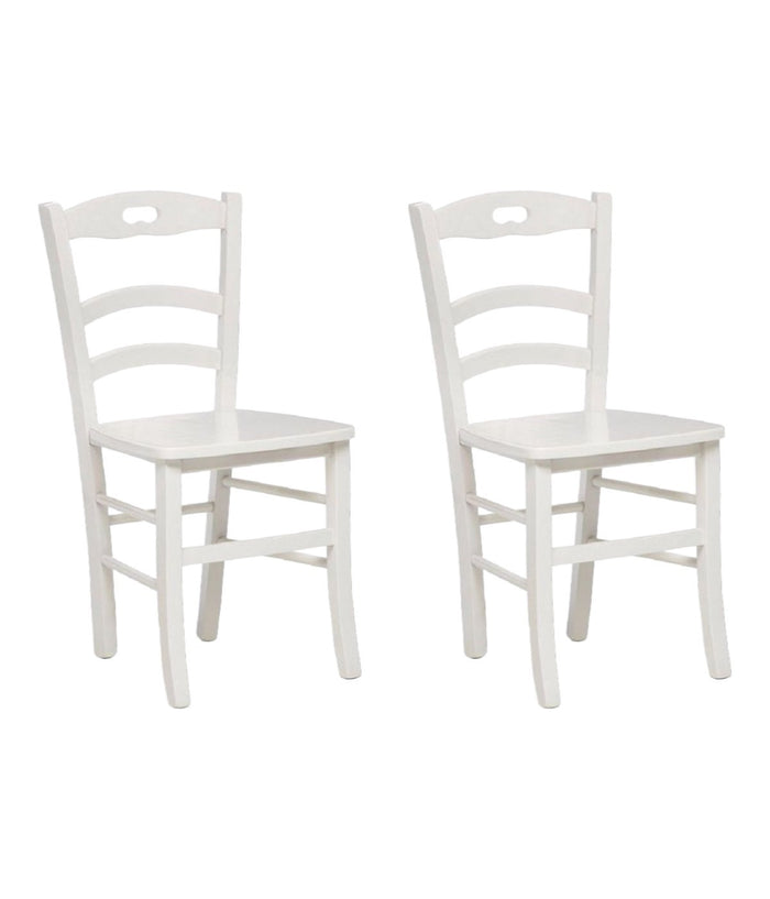 Set 2 sedie shabby impugnatura legno laccato bianco (1002) - Mobili 2G