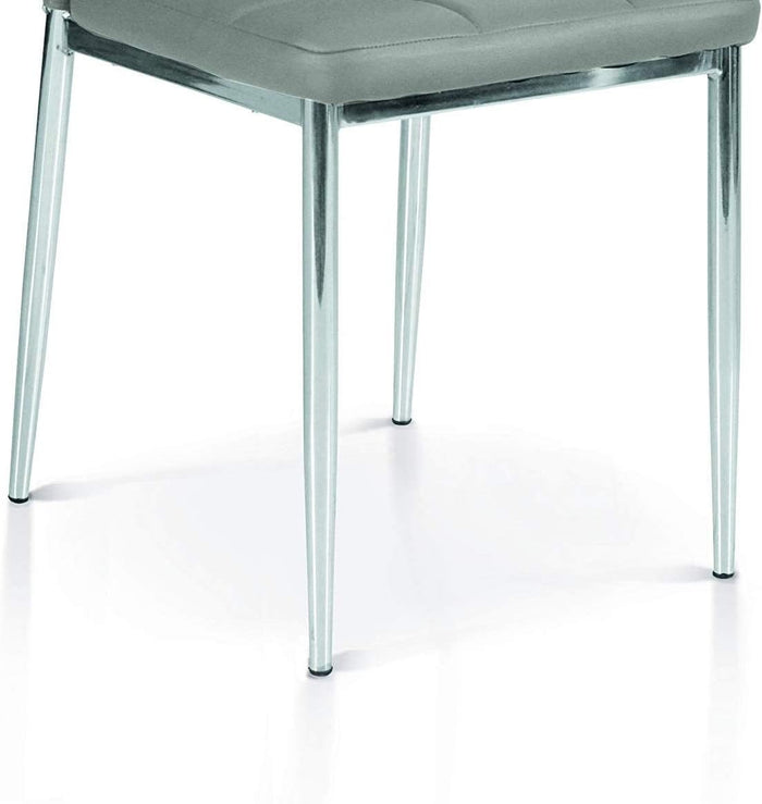 Set 06 sedie moderne trapuntate in  ecopelle grigia  misura 51x41 h.98