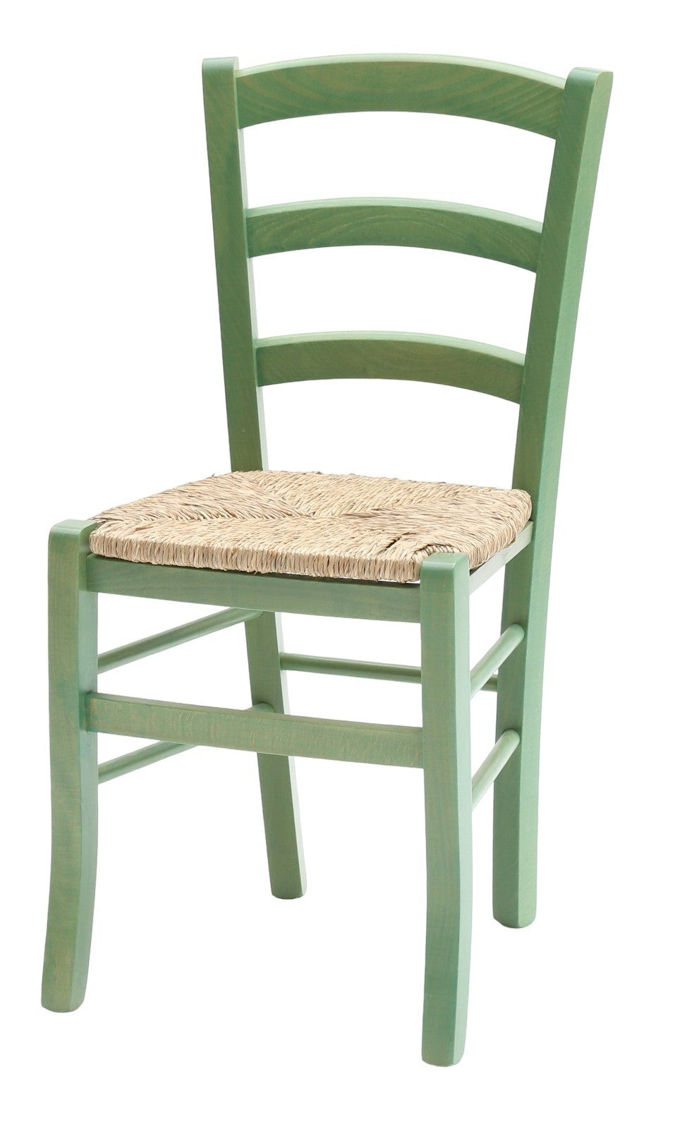 Set 02 sedie in legno massello finitura anilina verde/paglia - Mobili 2G