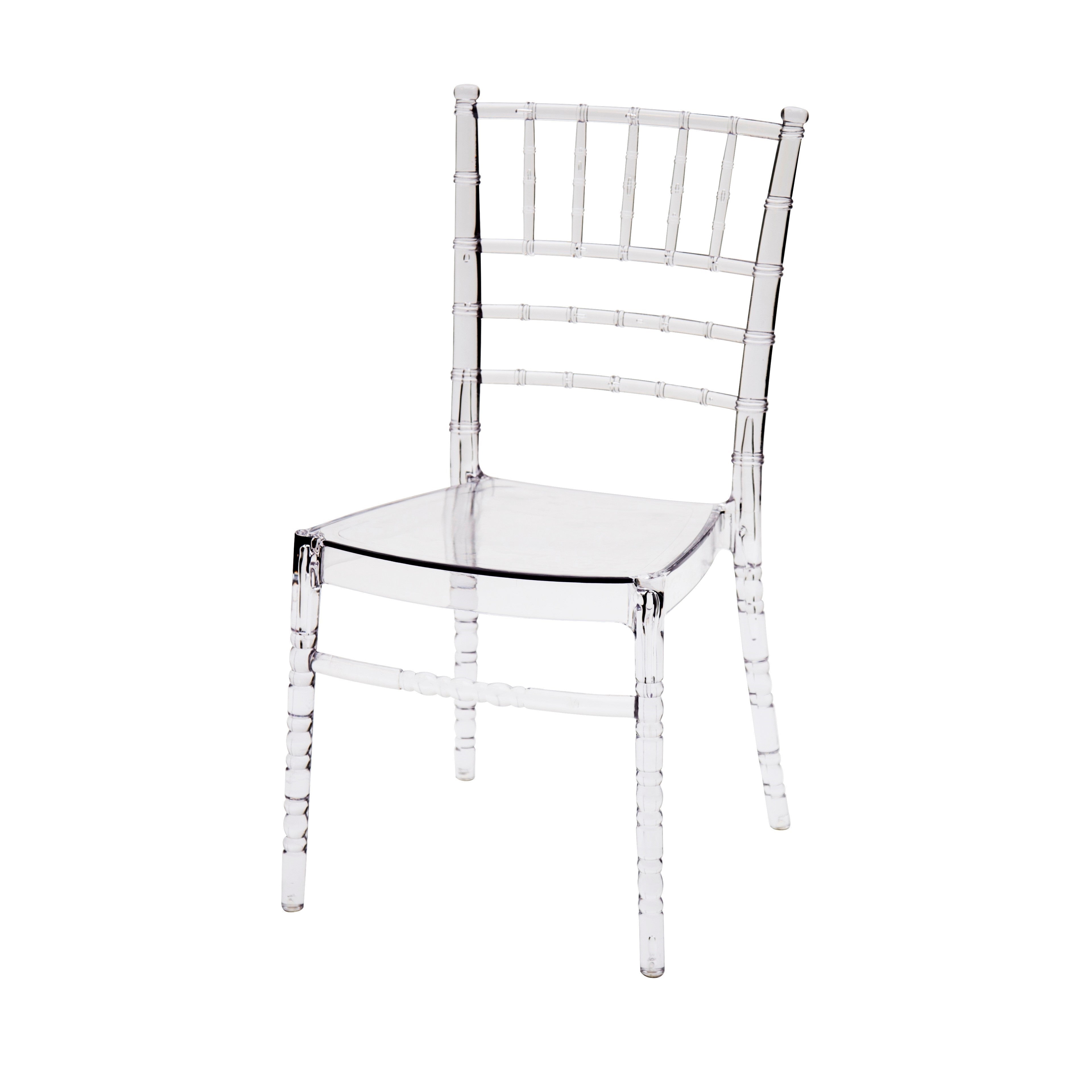 Set 4 sedie in polipropilene trasparente misure l.44,5 h.89 p.50,5 hs.45