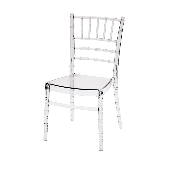 Set 4 sedie in polipropilene trasparente misure l.44,5 h.89 p.50,5 hs.45