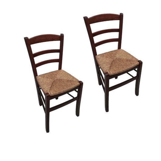 Set 2 sedie campagnola legno/paglia (593) - Mobili 2G