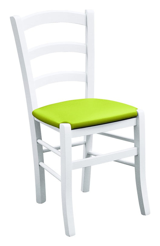Set 2 sedie legno massello bianco seduta imbottita lime - Mobili 2G