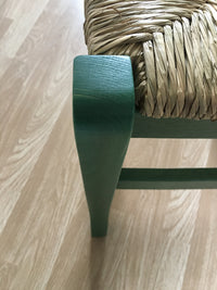 Set 02 sedie in legno massello finitura anilina verde/paglia - Mobili 2G